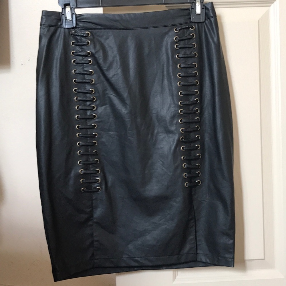 Faux leather skirt